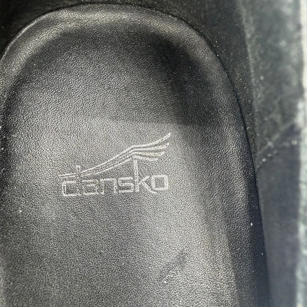 Dansko Tuttie Black Leather Suede Slip-On Comfort Pump Shoes Size 40/US 9.5 - 10